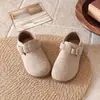 Zapatos Birkenstock Bordados Estilo Artístico Infantil 2026 Otoño/Invierno Nuevo Diseño Bailarinas con Hebilla para Niñas Versátiles Zapatos Pequeños de Cuero