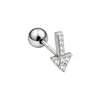 Clavo de acero inoxidable chapado en oro de 18 quilates con circonita para cartílago, joyería de piercing microincrustada, exquisita y compacta