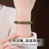 Pulsera de Cubos de Azúcar Cuadrados Hecha de Sándalo Verde, Cuentas de Madera Cuadradas de Madera de Áloe Viejo, Cuentas de Juguete Cultural de Estilo Chino Nuevo de Círculo Único