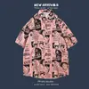 Camisa Floral de Manga Corta Isla de Hainán Playa Estilo Hong Kong Sanya Estilo Hawaiano Tailandia Viaje Pareja Masculina Casual Suelta Chaqueta