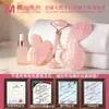 Mushang Disponible en Stock Tabla Raspadora Facial de Jade, Rodillo Masajeador Facial de Jade para Meridianos Faciales, Mascarilla para Ojos, Juego de Tabla Raspadora con Forma de Corazón de Cristal Rosa