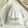 Bolsa de tassel fina de bambu-algodão, bolsa de algodão texturizada, bolsa de armazenamento para joias e bijuterias, logotipo personalizado disponível