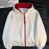 Moletom com Zíper Color-Block Outono 2026 para Homens, Estilo Casual Tendência de Caimento Solto, Design Versátil, Jaqueta com Capuz
