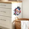 Fun-f1371 Papá Noel Pintado de Color Rasgado Copo de Nieve Dormitorio Sala de Estar Cocina Decoración de Embellecimiento del Hogar Pegatinas de Pared