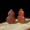 Colgante de Calabaza de Paz de Madera de Azufaifo Golpeada por el Rayo con Nubes Propicias y Mirto en la Parte Trasera, Grabado de Accesorios para Fabricantes de Herramientas Rituales Taoístas