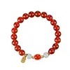 Pulseira de Ágata Vermelha Fidelity para Mulheres Ano do Pássaro Cristal Jade Hetian com Contas Marca da Sorte Pulseira para Namorada Simples produtos genuínos