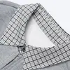 Sudadera de hombre a cuadros, de corte holgado, casual, para primavera/otoño, con diseño de media cremallera, moderna y elegante