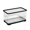 Tanque de Tortuga para Cría de Acuario de Plástico Transparente Ecológico para Peces Dorados con Tapa, Tanque Pequeño de Escritorio para Sala de Estar, Tanque de Acuario de Plástico Transparente Ecológico para Peces Dorados con Tapa