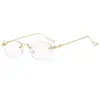 Gafas Sin Montura Azul Claro de Alta Inteligencia para Mujer con un Aspecto Puro y Deseable, Adecuadas para Caras Cuadradas y Redondas, para Miopía, con un Diseño Fresco y Sin Bordes