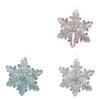 Decoraciones navideñas copo de nieve acrílico transparente chapado en color colgante árbol de Navidad hecho a mano DIY accesorios de joyería