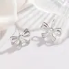 Pendientes de Lazo y Perla Transfronterizos Europeos y Americanos Más Vendidos, Ganchos para Orejas, Acero Inoxidable Sin Decoloración, Joyería Personalizada para Orejas