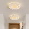 Lámpara de techo para dormitorio, simple y ultradelgada, protectora para los ojos, redonda con diseño de encaje y ondas de agua de cristal de hielo, luz para dormitorio principal, luz de habitación, hierro
