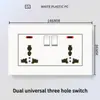 Panel de interruptor de luz de plástico blanco estilo británico de Hong Kong y Macao, enchufe de 13A con carga USB y carga rápida tipo C, panel de interruptor de luz estándar UK/US