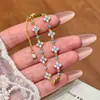 Estilo Retro Francês da Moda, Fresco e Luxuoso, Pulseira de Flores de Moda de Alta Qualidade com Strass Completo, Joia Versátil e Única