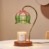 Lámpara de fusión de cera para velas de mármol, lámpara de mesa difusora estilo ins, luz nocturna retro americana sin humo y con temperatura ajustable, lámpara de fusión de cera para aromaterapia