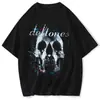 Camiseta Y2K para Hombre, Diseño de Calavera Negra, Estilo Oscuro, Camiseta Pesada Lavada Vintage Harajuku Oversize, Estilo Urbano