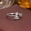 Anillo de Plata de Ley 925 100 Apellidos Familiares Apellido Familiar Anillo para Mujer Nuevo Amor Diseño de Nicho Sentido Anillo de Dedo Abierto Todo-partido Regalo