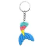 La Cola de Sirena Más Vendida de Amazon PVC de Alta Calidad Goma Suave Llavero DIY de un Solo Lado Accesorio Pequeño Adorno Colgante