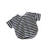 Camiseta básica de manga corta a rayas para niñas, cuello redondo, manga murciélago dividida, algodón, ropa infantil coreana, venta al por mayor