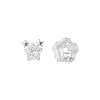 Pendientes de botón de estrella de cinco puntas asimétricos de alambre retorcido de plata de ley 999 con circonita para mujer Diseño simple de nicho Joyería exquisita para la oreja 0949A