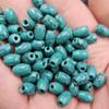 Cuentas de arroz turquesa de imitación, cuentas sueltas de jade de imitación, eslabones ovalados verdes, pulsera, collar, accesorios de joyería, cuentas hechas a mano