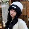 Sombrero de Felpa Apilable Otoño e Invierno Cálido Moda Lindo Sombrero de Mujer Forrado de Polar Invierno Resistente al Frío Montar Sombrero de Lana Estilo Coreano