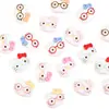 Gato lindo de dibujos animados con gafas, accesorios de resina, pegamento de crema DIY para funda de teléfono, llavero, accesorio para zapato