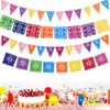 Pinata Temática da Bandeira do México Festa de Carnaval Flor Feltro Dia dos Mortos Banner de Bandeira Oca Não Tecido