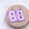 Comercio Exterior Popular Cinta de 9 Colores Empalme Acrílico Aretes Geométricos Moda Simple Aretes Personalizados Aretes para Mujer