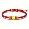Pulsera de Hilo Rojo con Cuenta de la Fortuna del Mantra de Seis Caracteres de Oro Puro, Hilo de la Suerte, Suministro para Transmisión en Vivo, Regalo Corporativo, Venta al por Mayor desde un Solo Artículo