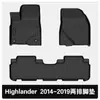 Transfronterizo Adecuado para Toyota Highlander 2014-2019 Toyota Highlander Tapetes de Piso para Coche TPE