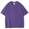Verão 2026 300g Algodão Puro Peso Pesado Manga Curta Respirável Gola Redonda Manga Meia Cor Sólida Roupa Infantil Camiseta para Meninos e Meninas, Crianças Médias e Grandes