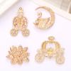 Nuevos accesorios de joyería de flores de perlas de diamantes DIY aleación de zinc gema calabaza accesorios para coche pegatina trasera para funda de teléfono móvil mujeres