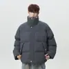 Casaco masculino de inverno novo, espesso e quente, de algodão, jaqueta masculina de algodão para proteção contra o frio, gola alta, marca moderna, peça externa versátil para homens