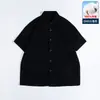 Camisa de Manga Corta de Algodón Puro Estilo Americano para Hombre, Algodón Cepillado, Engrosada, Oversize, Camisa Casual para Hombre, Corte Holgado, Talla Grande, Estilo Holgado