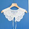 Vestido de mujer con cuello falso bordado en organza blanca, nuevo, de venta caliente transfronteriza, chal, entrega de una sola pieza