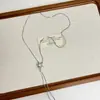 Colar Irregular com Contas Azul Marinho para Mulheres, Nicho, Fresco, Simples, Elegante, Corrente de Pescoço Versátil, Tendência de Corrente de Clavícula