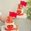 2026 Tendência Novo Decoração de Bolo para o Dia Nacional Amor Minha Bandeira da China Inserções Decorativas para Assar Sobremesa