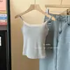 Camisole de Renda Costurada 'Pure Desire Hot Girl' Feminina Verão Slim Fit Versátil Top para Usar por Baixo com Bojo