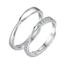 Anel Mobius Par de Anéis para Casal Masculino e Feminino Par de Anéis Cravejados com Diamantes Design de Casal