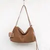 Bolsa tote de couro bovino fosco grande capacidade bolsa travesseiro bolsa de boliche feminina bolsa Boston ombro único bolsa para ir ao trabalho axila bolsa moderna