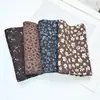 Tela Estampada Floral Leopardo Marrón de 14 cm con Anillo Intestinal Tela para Manualidades Anillo para el Pelo de Intestino Grueso Cuerda para el Pelo Material Lazo Casero