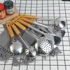 Juego de cuchara espátula de acero inoxidable 201 utensilios de cocina menaje de cocina para el hogar traje resistente a altas temperaturas suministros para hotel juego completo