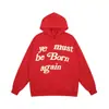 KANYE mesmo estilo você deve nascer de novo moletom com letras de espuma moletom com forro de fleece