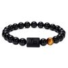 Popular Europeo y Americano Doce Constelaciones Moda Piedra Natural Brillante Cuentas de Piedra Ojo de Tigre Pulsera Elástica Pulsera de Cuentas Pulsera