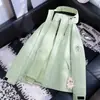 Jaqueta externa três em um para homens e mulheres, conjunto de duas peças destacável de plumas e fleece, roupa de trabalho quente para outono e inverno