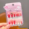 Pegatinas de Uñas Infantiles de Dibujos Animados Kuromi Largas Desmontables Usables Pegatinas de Uñas para Niñas Pegatinas de Arte de Uñas Juguete Pegamento de Gelatina