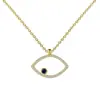 Colar Cruzado Olho de Diabo Prata de Lei S925 Feminino Design de Nicho Sentido de Design Olhos de Zircônia Azul Corrente de Pescoço Colar Elegante