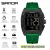 Popular Reloj Electrónico Sanda con Forma de Barril y Pantalla Única, Despertador Impermeable, Reloj de Pulsera para Estudiantes, Reloj Multifuncional con Esfera Grande, Dropshipping