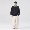 Sudadera de peso pesado estilo camisa de dos piezas falsas para hombre, nuevo modelo otoño-primavera 2026, tacto de alta gama, patchwork, corte holgado, cuello camisero, manga larga